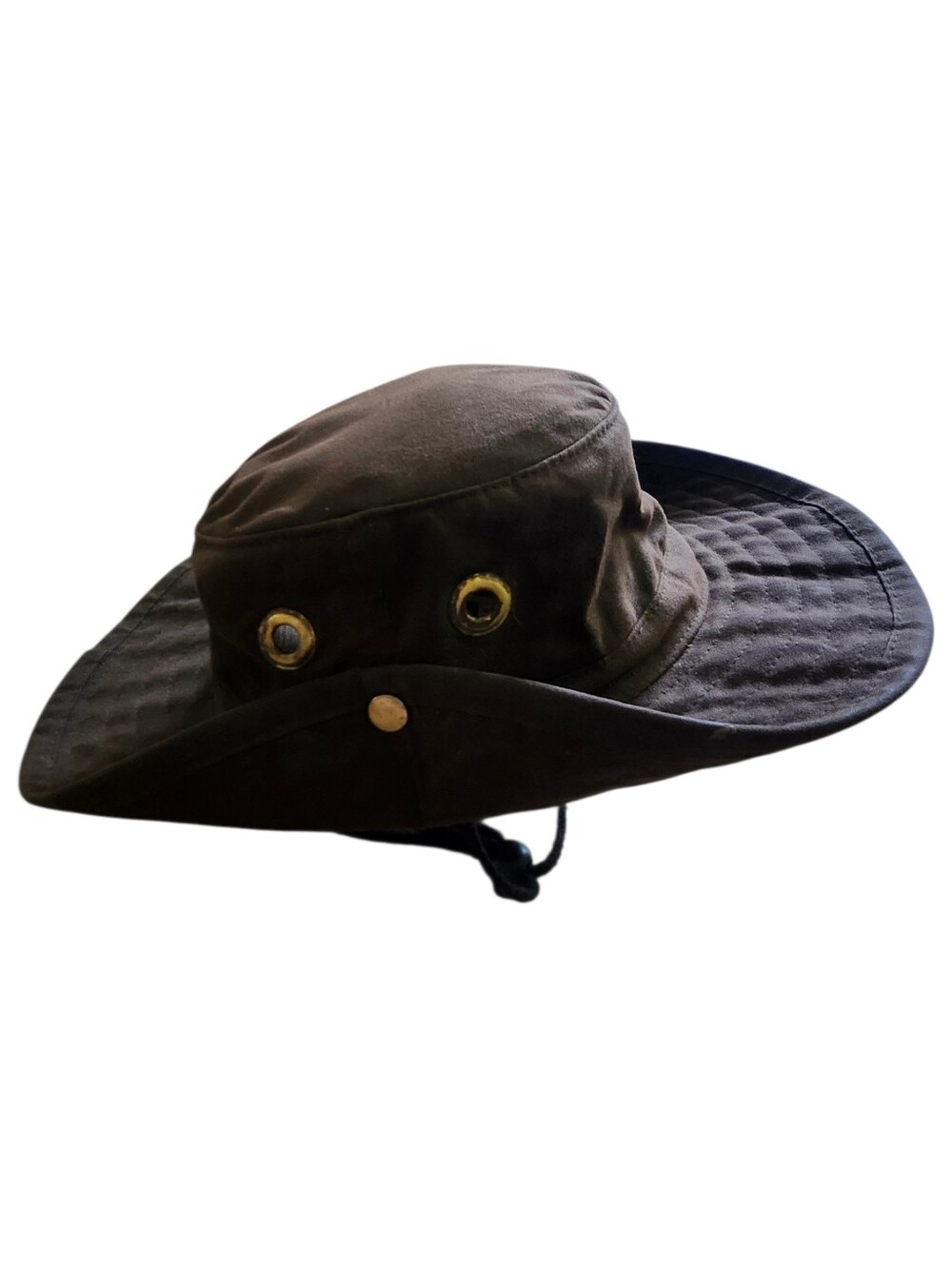 Driza-Bone Vintage Australia Oilskin Slouch Bush Hat Brown Waxed Cotton Size L